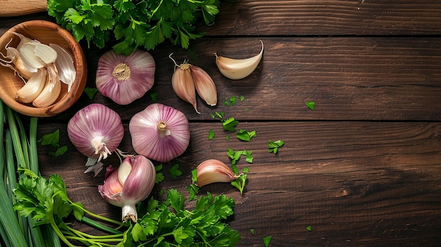 Składniki na drewnianym blacie